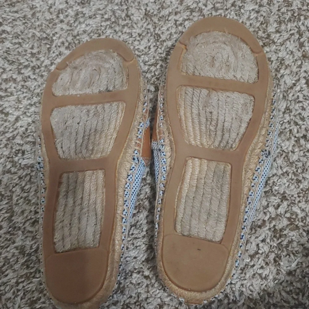Tory Burch Lonnie Espadrilles Textile Sandals Women's Size 7.5